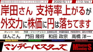 岸田さん支持率上がるが 外交力に株価に円は落ちてます / 検討ばかりで決断できない岸田さんは無責任という事【マンデーバスターズ】110 Vol.1 / 20220509