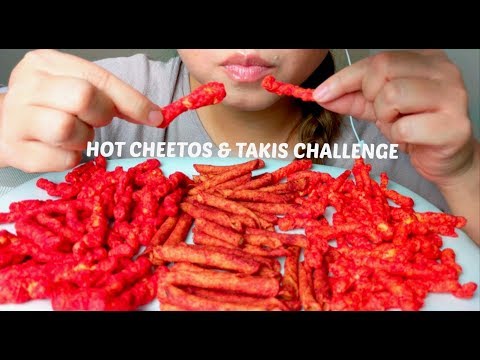 *No Talking* ASMR EXTREME SPICY Hot Cheetos & Takis Challenge 먹방 Eating Sounds suellASMR