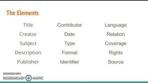 Dublin Core Presentation