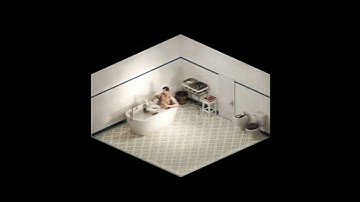 Phoenician Scheme — Isometric Bath Scene