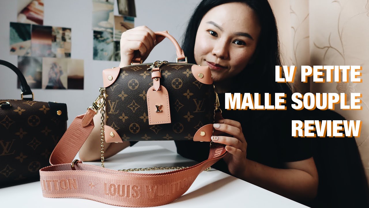 The new LOUIS VUITTON petite MALLE SOUPLE bag in black and pink
