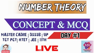 || NUMBER THEORY || DAY #1 || || #mastercadre #htet #JEE #Dsssb #mathematicsmasters #math #B.sc