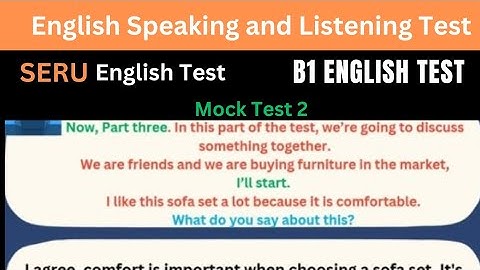 English Speaking and listening mock test 2 for PCO drivers | B1 English Exam,B1 Test UK 2024,SERU