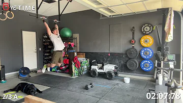 4/2/2024 - 5 minute AMRAP (3x) - DB Snatch & Toes to Bar