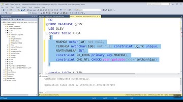 2. TẠO CSDL BẰNG LỆNH