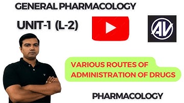 General Pharmacology L-2  (Various route of Drug administration)