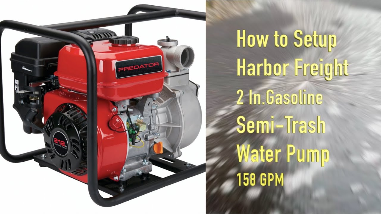 The Harbor Freight gasoline Water Pump - Unboxing, set up, starting it for  the first time 