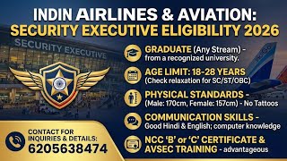 Indian Airlines में Security Executive कैसे बने? | Eligibility &amp; Qualification 2026.