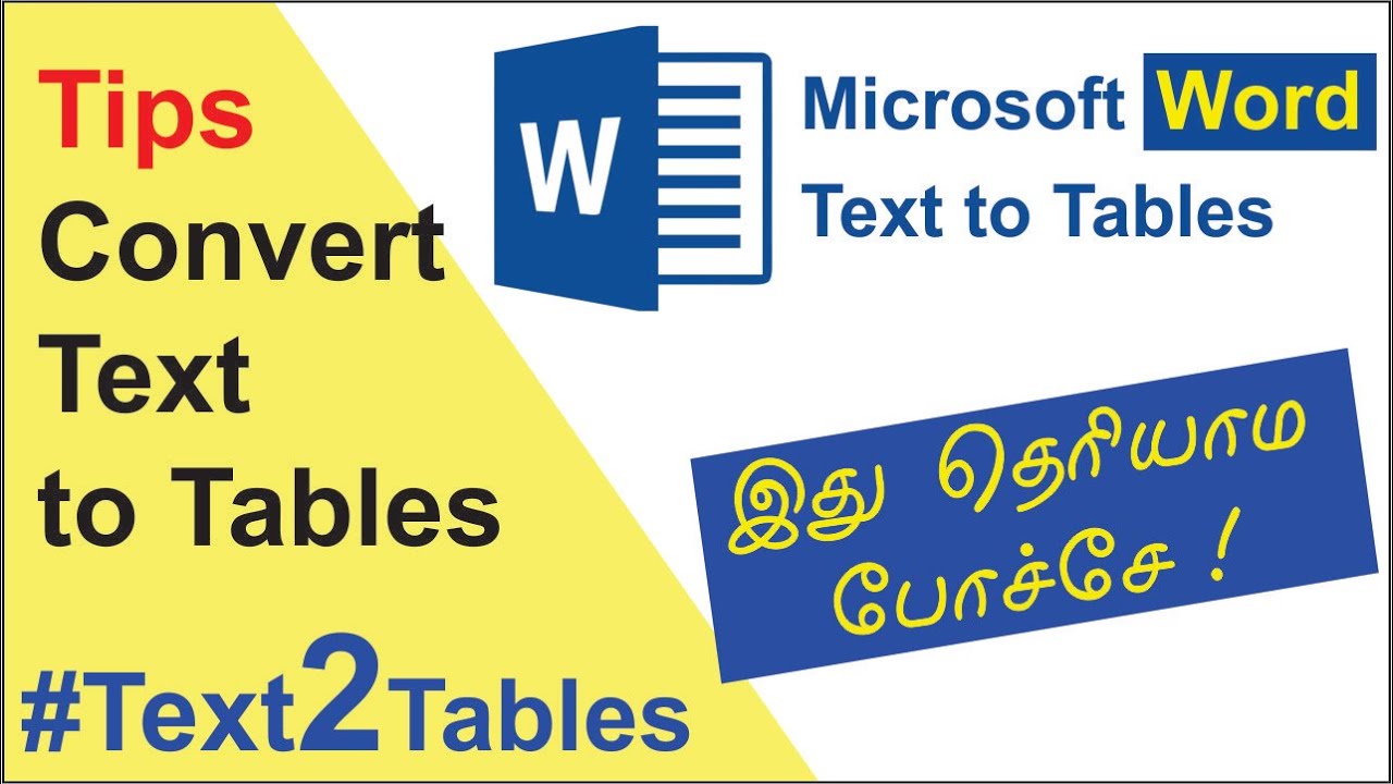 How to convert Text to Tables | Ms word tips | easy method - YouTube