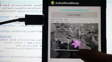 Android programming example: detect touch and draw rect on bitmap