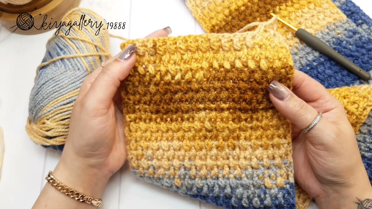 آموزش بافت شال ساده و شیک با قلاب -- مناسب زمستان