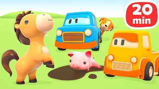 Die Schlauen Autos auf Deutsch. Die Autos kümmern sich um die Tiere. Zeichentrickfilme für Kinder