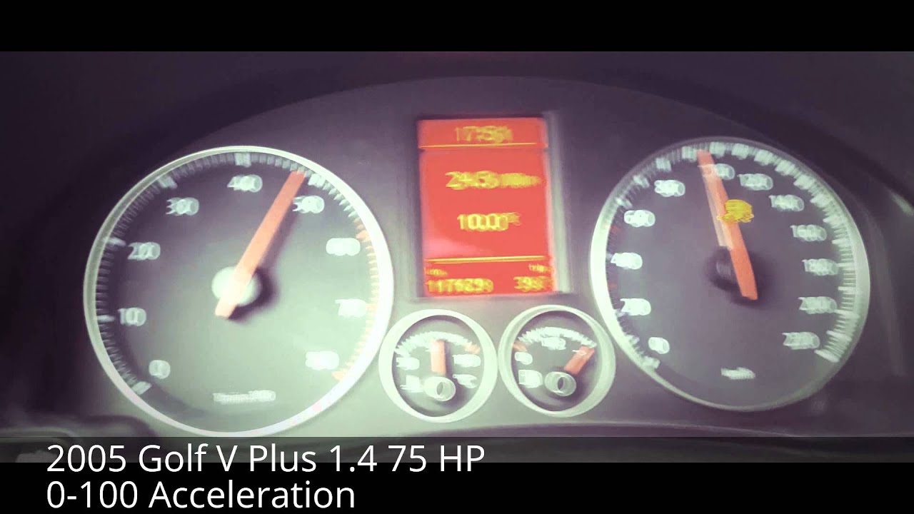 2005 Golf V Plus 1.4 75 HP - Acceleration / Fuel Consumption