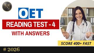 OET Reading Full Mock Test - 4 (2026) | Full Test with Answers | Boone Academy Update
