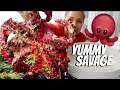 GIANT OCTOPUS & 짬뽕 SPICY SEAFOOD NOODLE RAMEN 먹방 MUKBANG VERONICA WANG