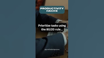 Prioritize tasks using the 80-20 rule... #Shorts