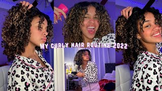 my curly hair routine 2022!! (washing, styling, diffusing etc.)