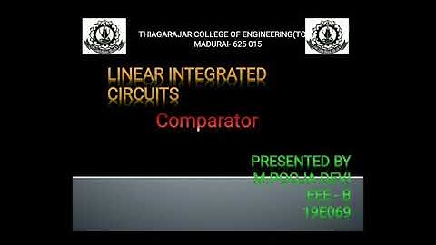 Comparator and its real time applications