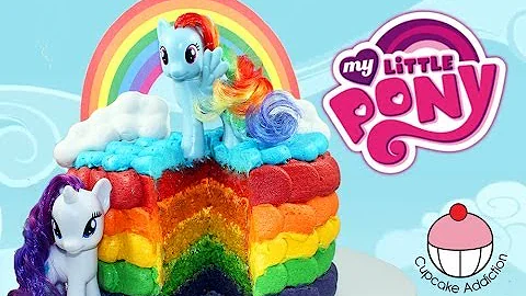 RAINBOW CAKE! How to Make a My Little Pony Rainbow Layer Cake with Cupcake Addiction