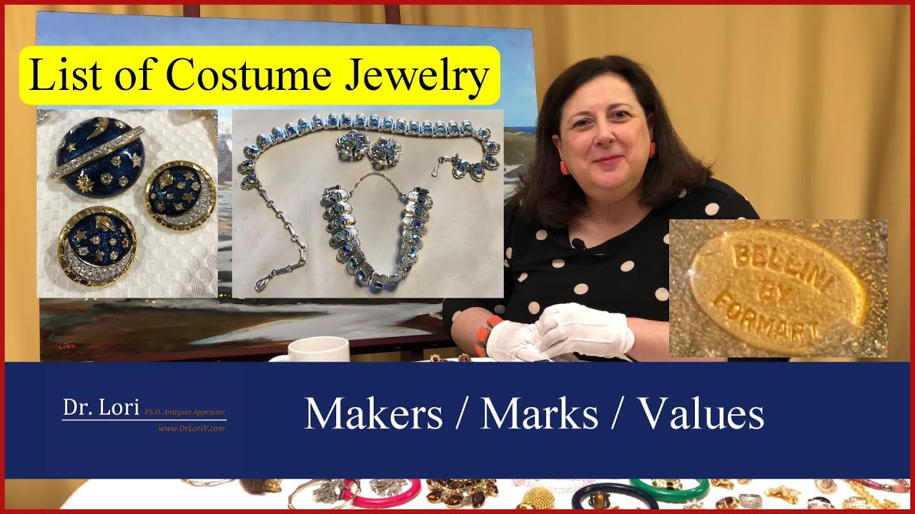 List of Costume Jewelry Marks, Designers and Values by Dr. Lori - YouTube