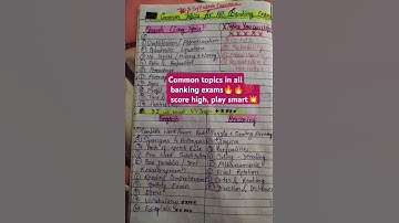 Most scoring common topics of all banking exams ((IBPS/RRB/SBI==PO+clerk, RBI Assistant))✅📝📚🔥