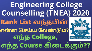 TNEA 2020 Rank List Released |After Rank List what to do|Choice Filling|How to select course|TamilBR