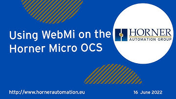 Using WebMi on the Micro OCS