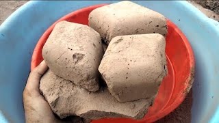 Satisfying soft fluffy Clay brown 🤎 mud dirt dry water crumbling ASMR sounds 