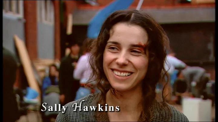 Sally Hawkins in 2004 on the set of Fingersmith (2...