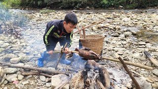special survival skills, an orphan boy khai survivel enjoys delicious grilled mallard duck