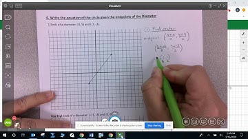 Writing the equation of a circle given endpoints of a diameter