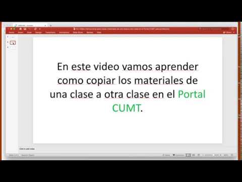 Video Instruccional Para Copiar Materiales De Una Clase a Otra Clase En El Portal CUMT Para prof