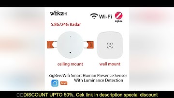 ZigBee Wifi MmWave Human Presence Motion Sensor With Luminance/Distance Detection 5/110/220V Tuya Sm