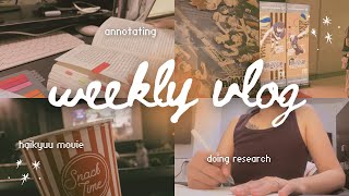weekly vlog | lots of research and watching the new haikyuu!! movie ft. Mindshow 💻 ✨ [silent vlog]