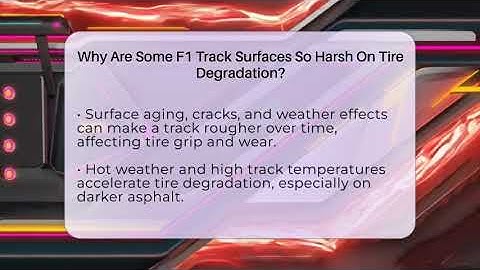 Why Are Some F1 Track Surfaces So Harsh On Tire Degradation? - Pole Position Experts