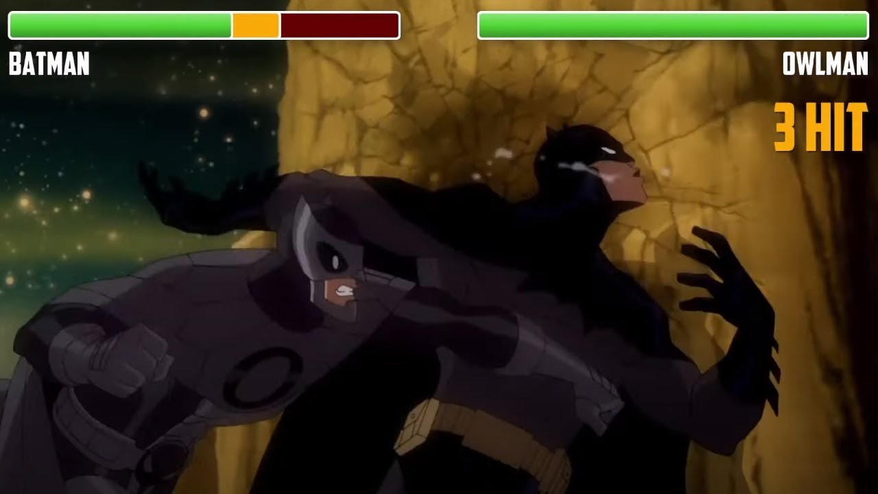 Batman vs. Owlman WITH HEALTHBARS | HD | Justice League: Crisis on Two  Earths - YouTube