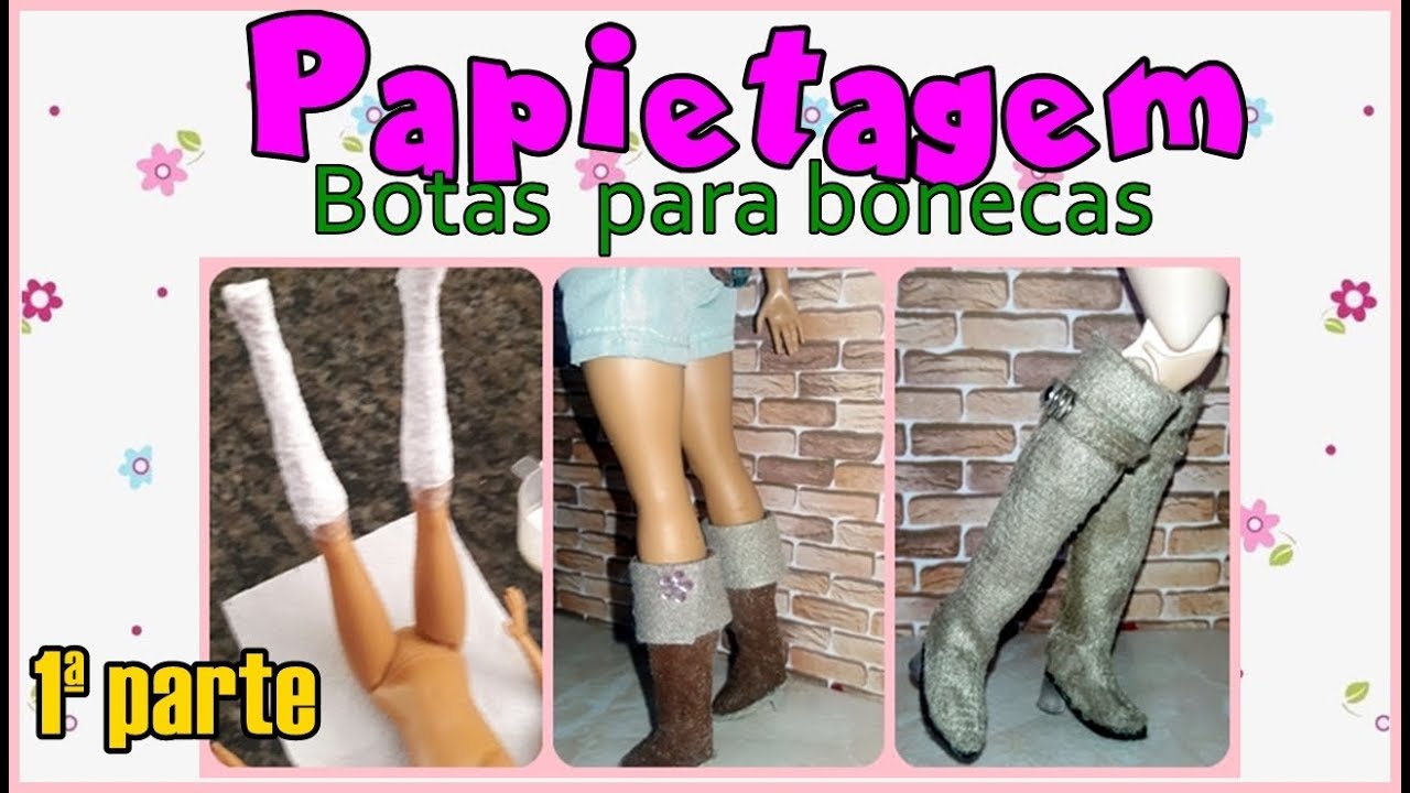 #CRIANDO papietagem na criação que define a forma de botas para a Barbie Curvy ou Barbie Padrão