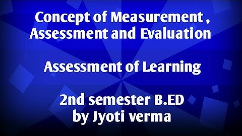 Concept of measurement, assessment and evaluation || Maapan,Aanklan or Mulyankan || 2nd sem. B.ed