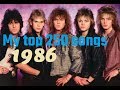 My top 250 of 1986 songs