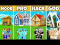 Minecraft Battle: Family Insane Luxe House Build Challenge - Noob Vs Pro Vs Hacker Vs God