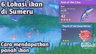 Cara mendapatkan panah ikan End of the line dan 6 lokasi memancing ikan di Sumeru Genshin impact