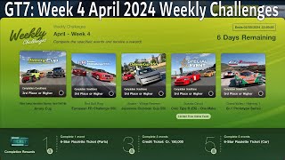GT7: Weekly Challenges Week 4 (April 2024) +Tunes/Car Setup. Earn 700k + Car! Gran Turismo on PS5