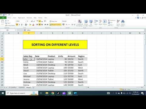 SORTING IN EXCEL | Sorting in Excel - Basics and Beyond | #dataanalysis | Excel: Sorting Data