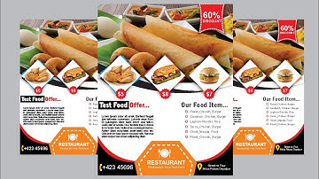 How To Design Restaurant Banner in CorelDraw X7 | #2 make food brochure design