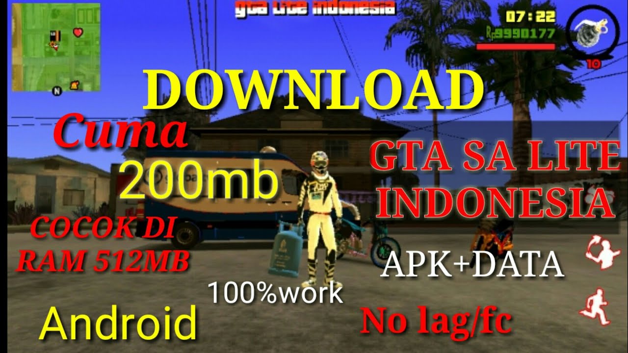 DOWNLOAD GTA SA LITE INDONESIA APK+DATA CUMA 200MB COCOK RAM