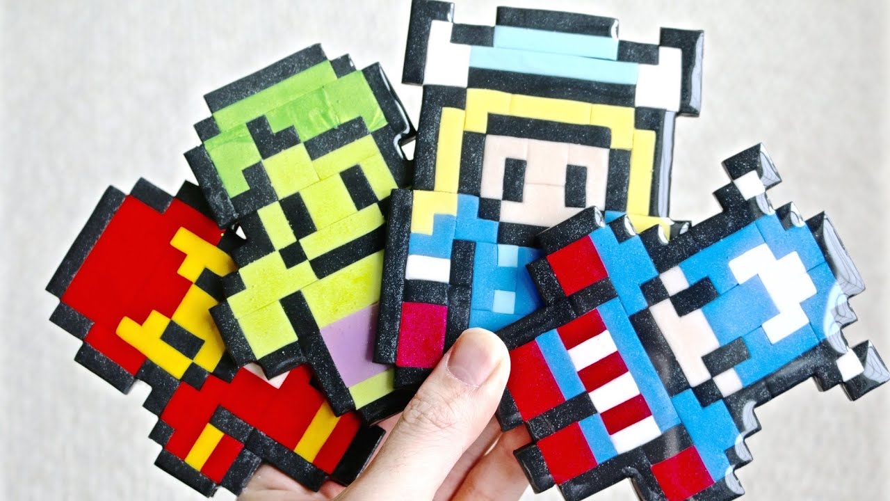 Marvel Collab 8bit Avengers Coaster Tutorial Ft Nerdecrafter Polymer Clay Disney Polymer Clay Kawaii Resin Crafts Tutorial