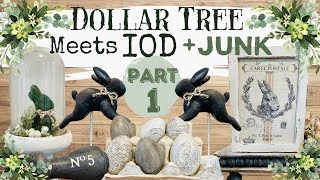 Dollar Tree IOD \& Junk  Vintage Cottage Farmhouse Style Trash to Treasure Thrift Flips PART 1