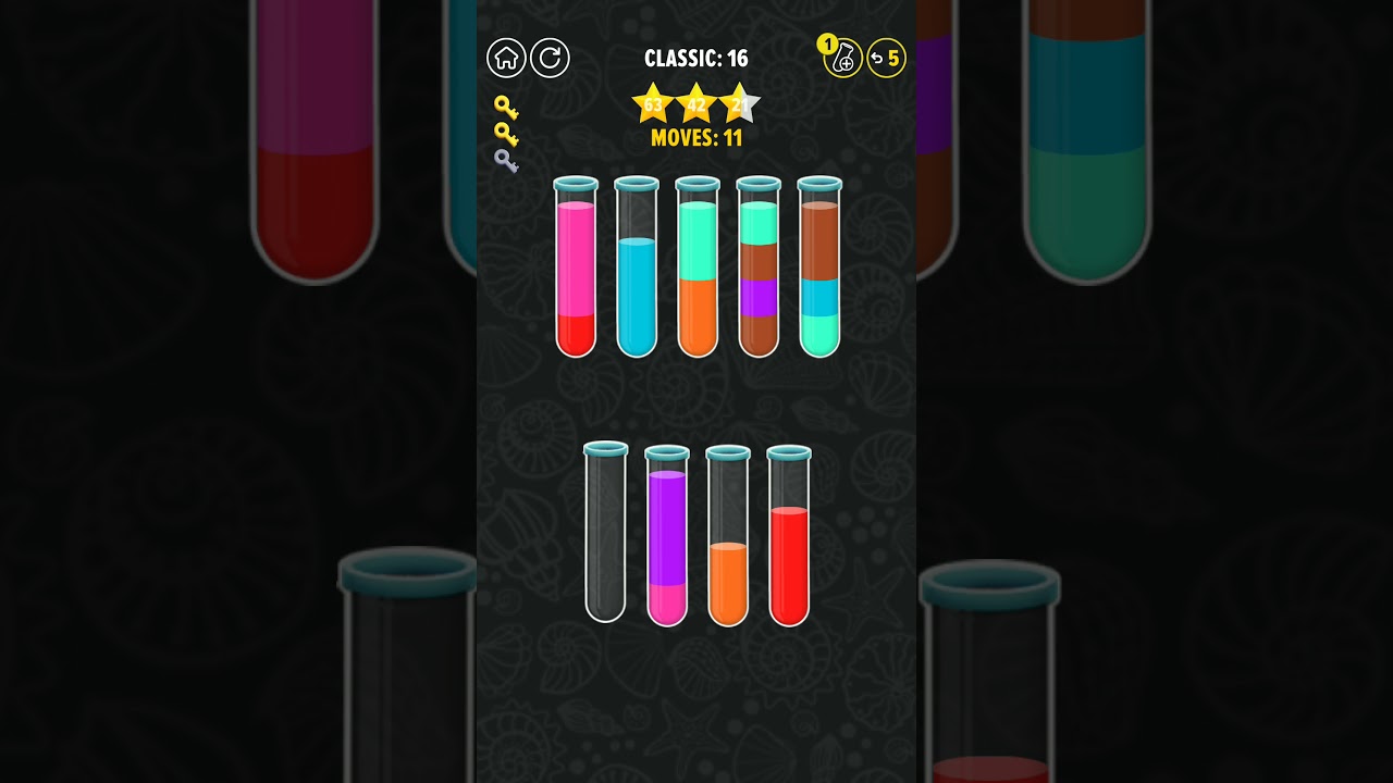 water color sort 3D level 16 walkthrough solution