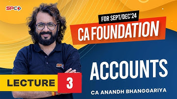 CA FOUNDATION ACCOUNTS LECTURE 3 I 10th MAY BATCH I SEP/DEC 24 I CA ANANDH BHANGGARIYA