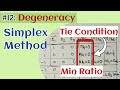 Degeneracy problem in simplex method | Tie for minimum Ratio. (Lecture.12)